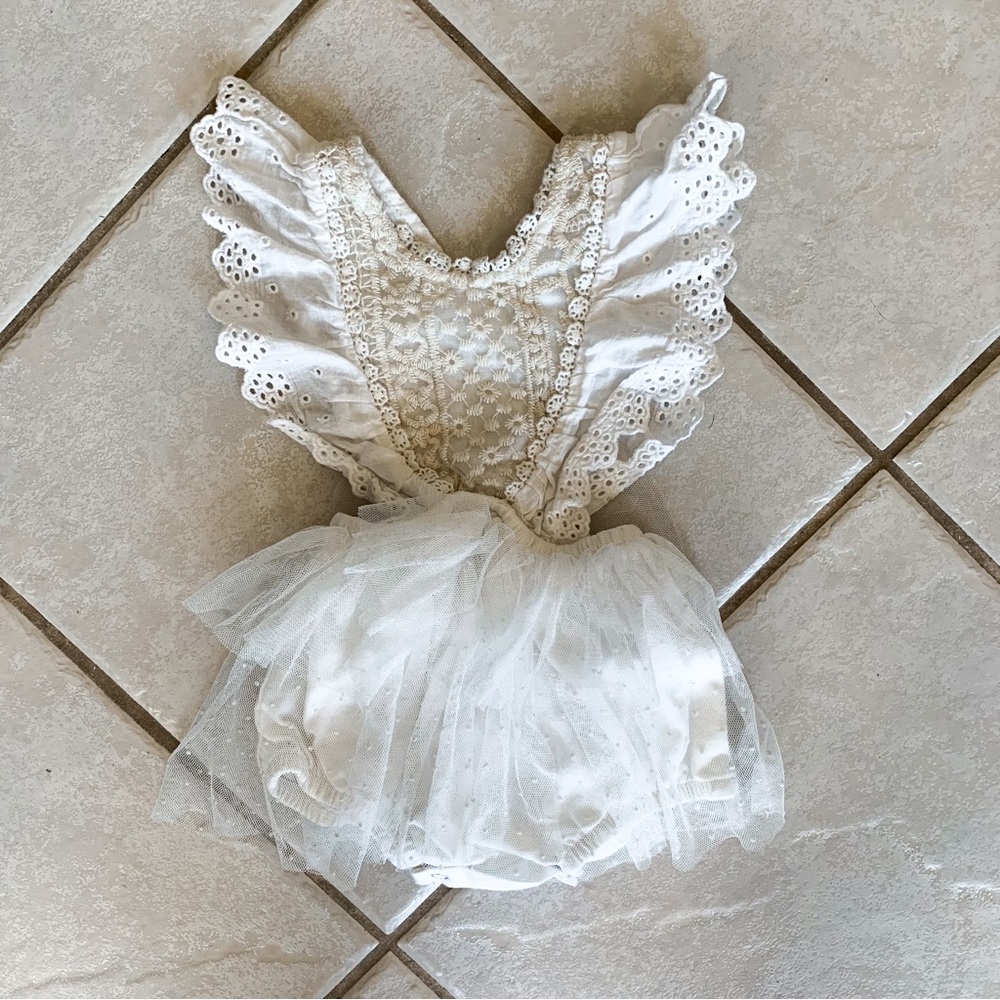 Unknown • Boho, Sleeveless, Skirted Bodysuit